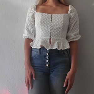 Forever 21 Button up Ruffle Top
